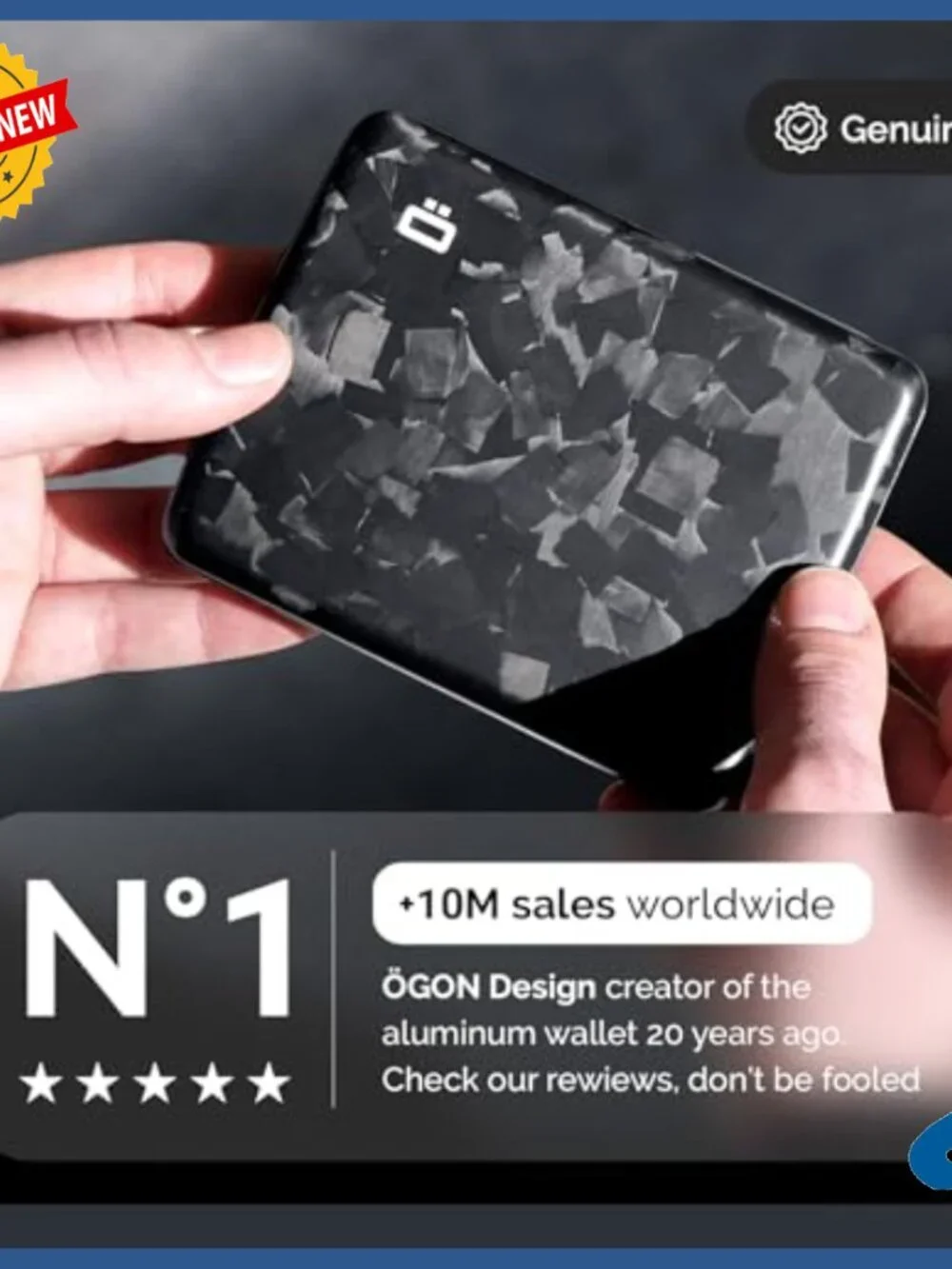 Forged Carbon Fiber Wallet with RFID Protection and Metal Lock
